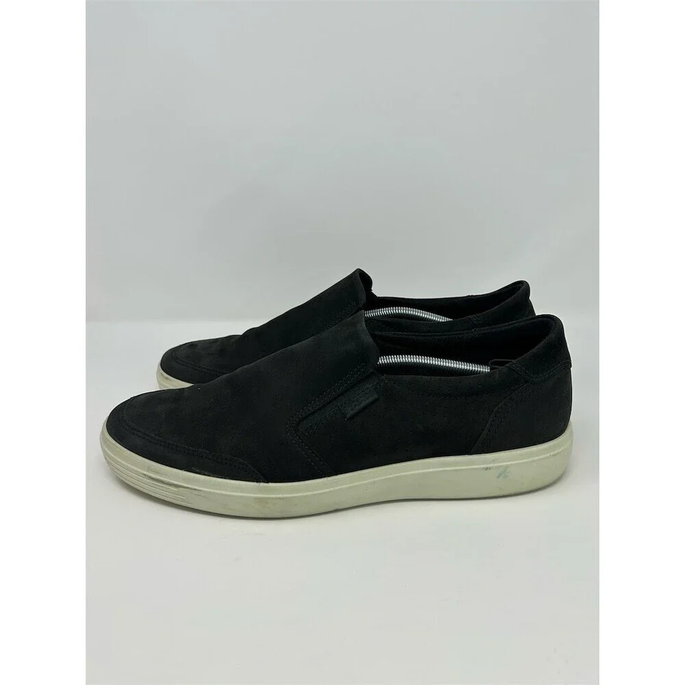 ECCO Soft 7 Slip-On Sneakers Men's Black Casual Shoes White Sole Size 15